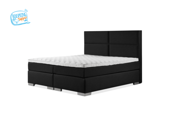 tweepersoons bed met 4 vakken hoofdbord in de kleur zwart