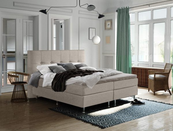 voordelige boxspring in sfeeropstelling kleur beige